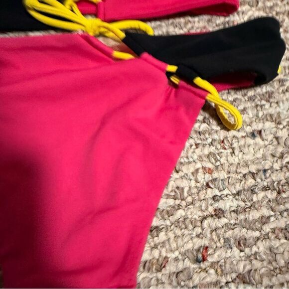 Agent Provocateur Jojo Pink Colorblock Bikini- Size 2/3 Small - Picture 11 of 13